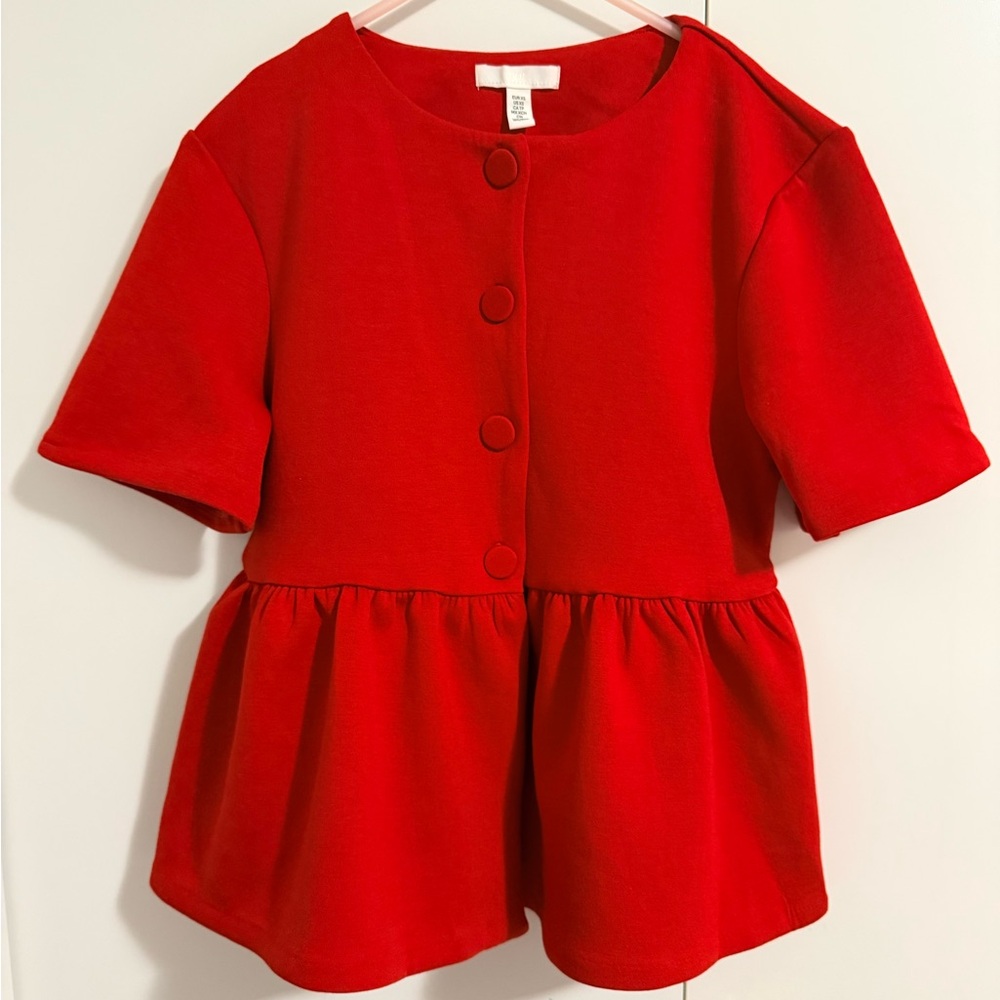 H&M Vibrant Red Kids Peplum Blouse